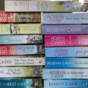 Robyn Carr Paperback Book Stack - Assorted Pastel Covers